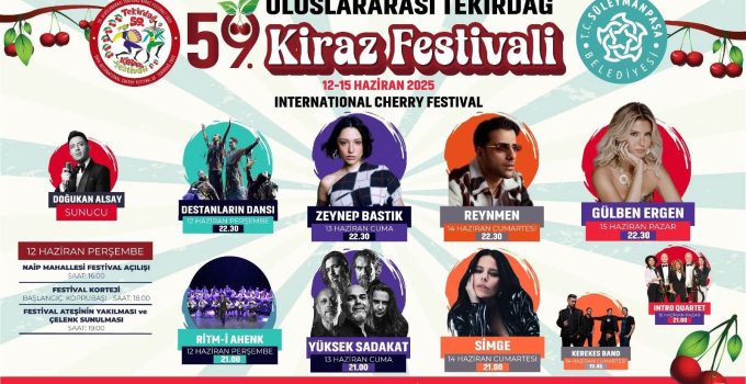 59. Uluslararası Tekirdağ Kiraz Festivali Başlıyor!